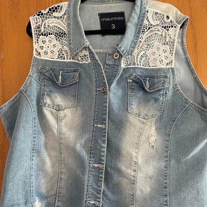 Denim/Lace Vest